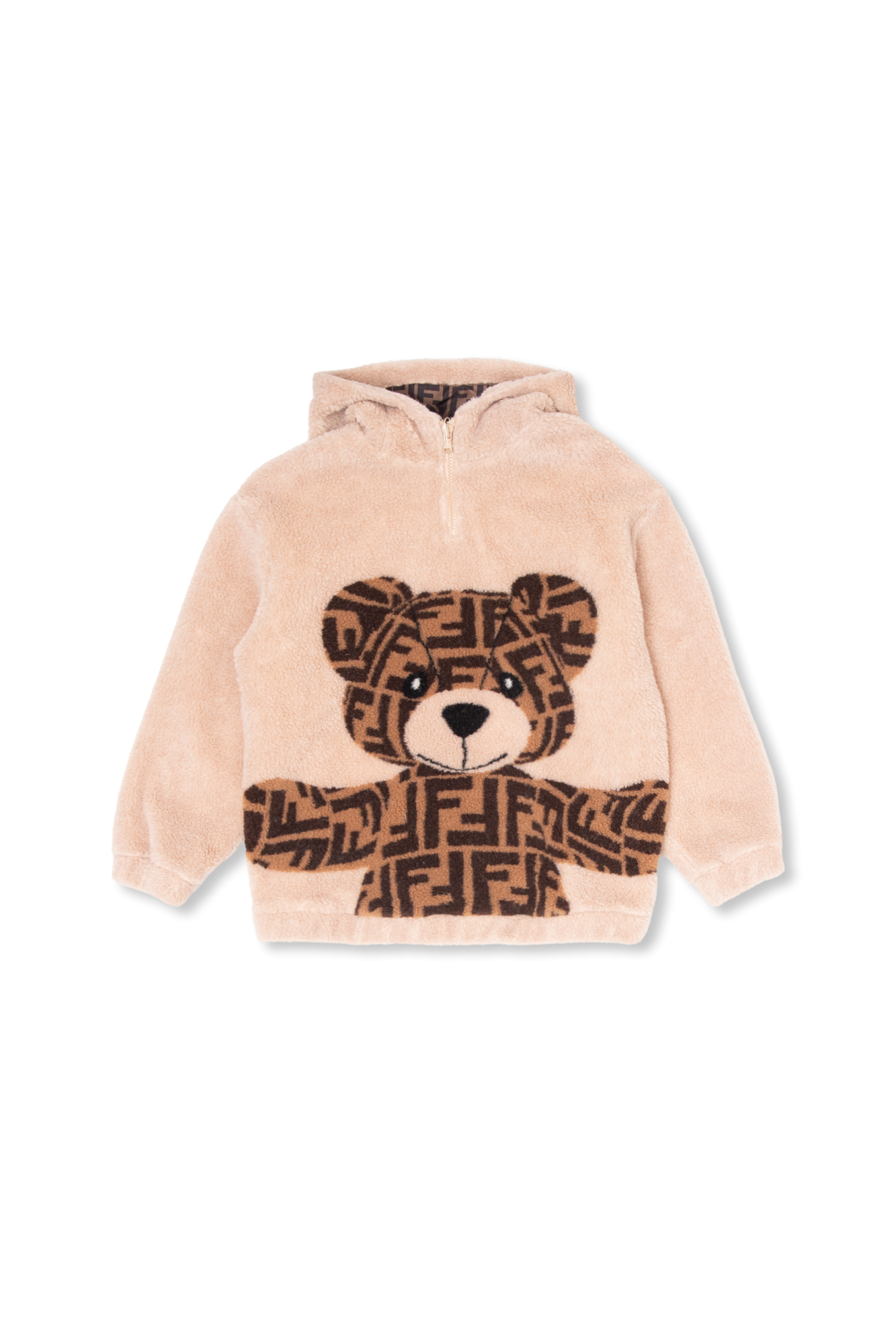 14 years) | Fendi Kids Fleece hoodie with teddy bear motif